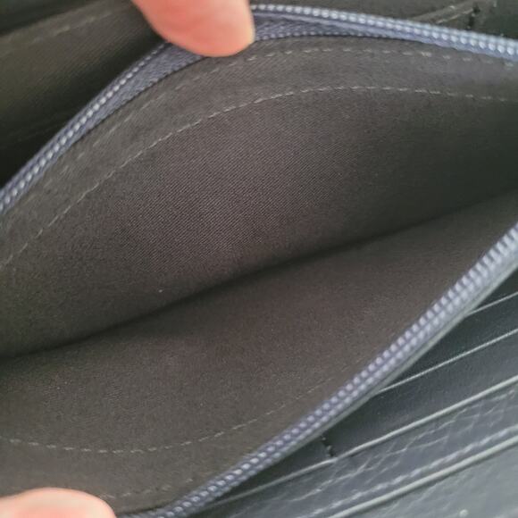 See By Chloe Suede Leather Long Wallet Teal Blue Zip Around Designer Clutch - Picture 6 of 9